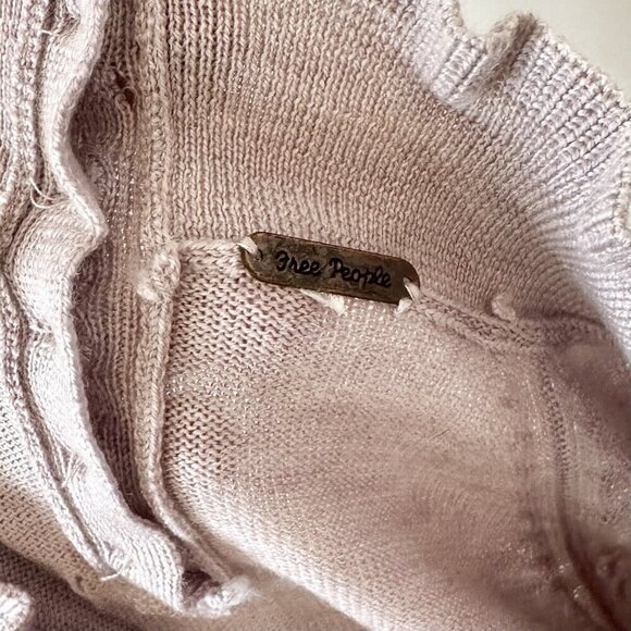 Free People Womens Ruffled Pullover Sweater in Lilac - Picture 8 of 11